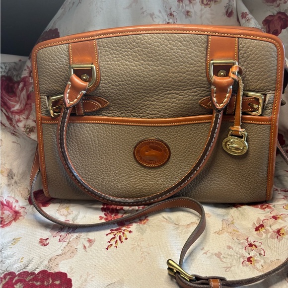 Dooney & Bourke Handbags - Dooney & Bourke Brown and Tan Leather Satchel